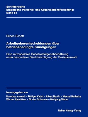 cover image of Arbeitgeberentscheidungen über betriebsbedingte Kündigungen